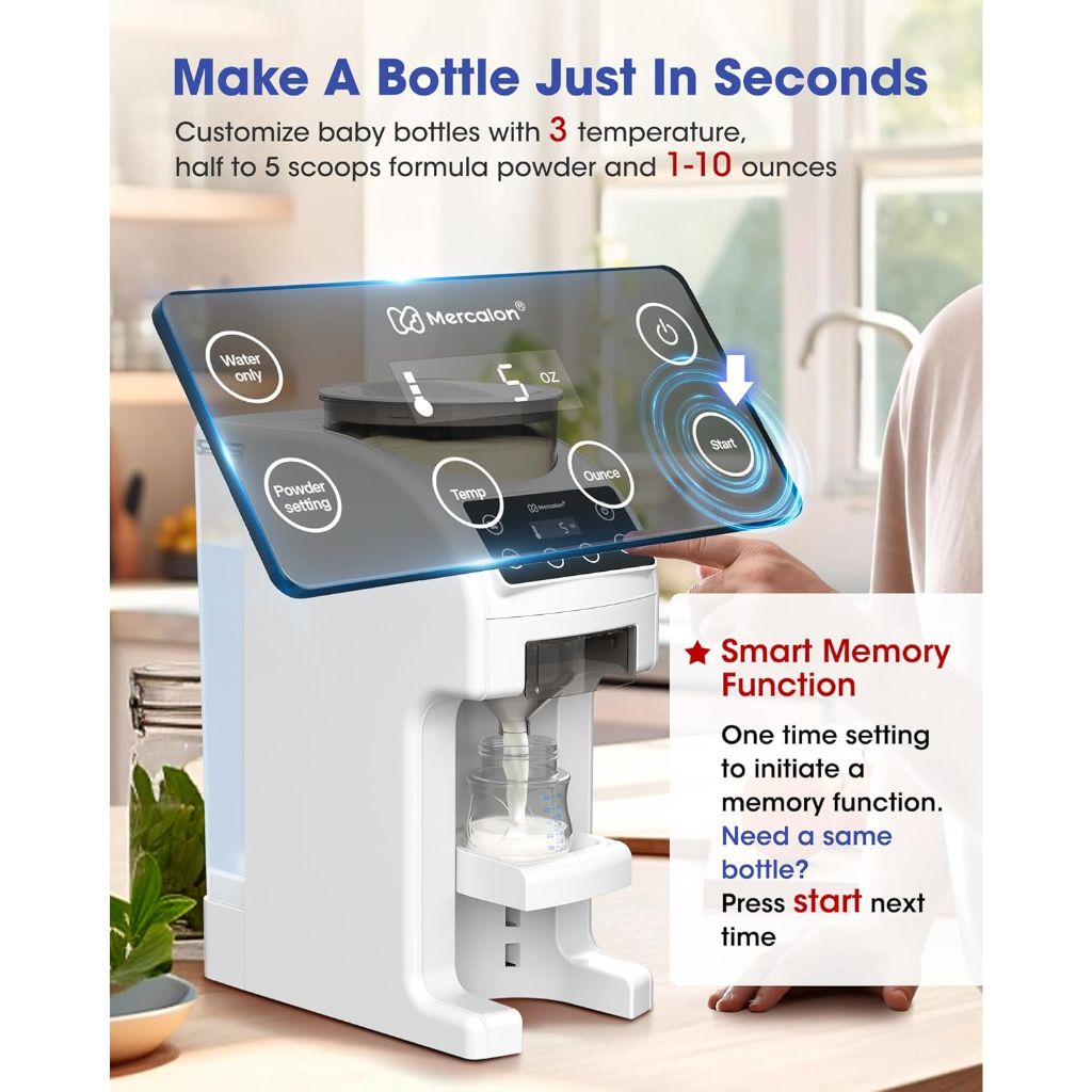 Mercalon Instant Formula Machine with Accurate Temperature Control, Automatic Powder Blending - White