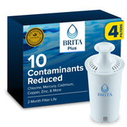 Brita BritaPlus Replacement Water Filter for Pitchers and Dispensers, 4 Filters