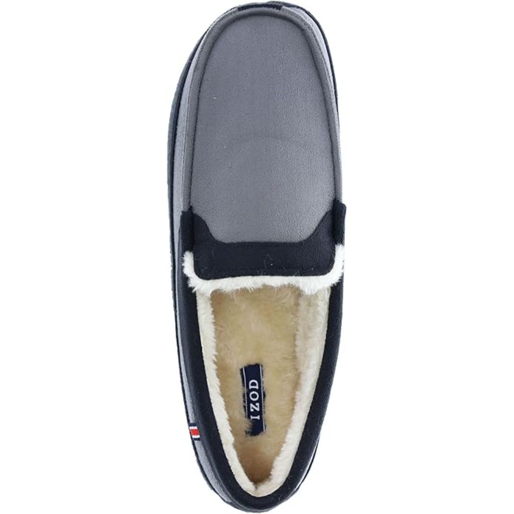 IZOD Men's Classic Memory Foam Moccasin - Gray Black, Size Medium (8/9)