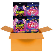 SOUR PATCH KIDS and SWEDISH FISH Mini Glow Ups Strawberry-Watermelon Soft & Chewy Candy Variety Pack, Bulk Candy, 4-6.7 oz Bags
