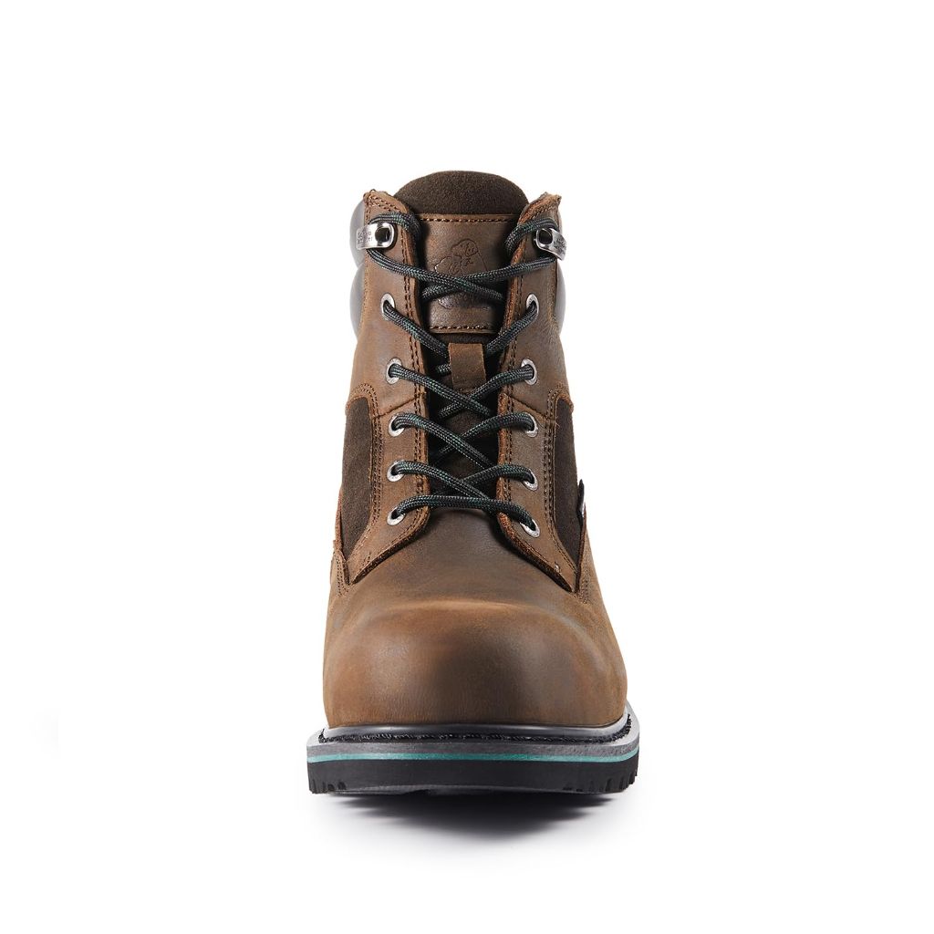 Golden Retriever Men's 6" Heavy Duty Composite Toe Slip-Resistant Work Boots (GJ3155) - Mahogany, Size 10 Wide