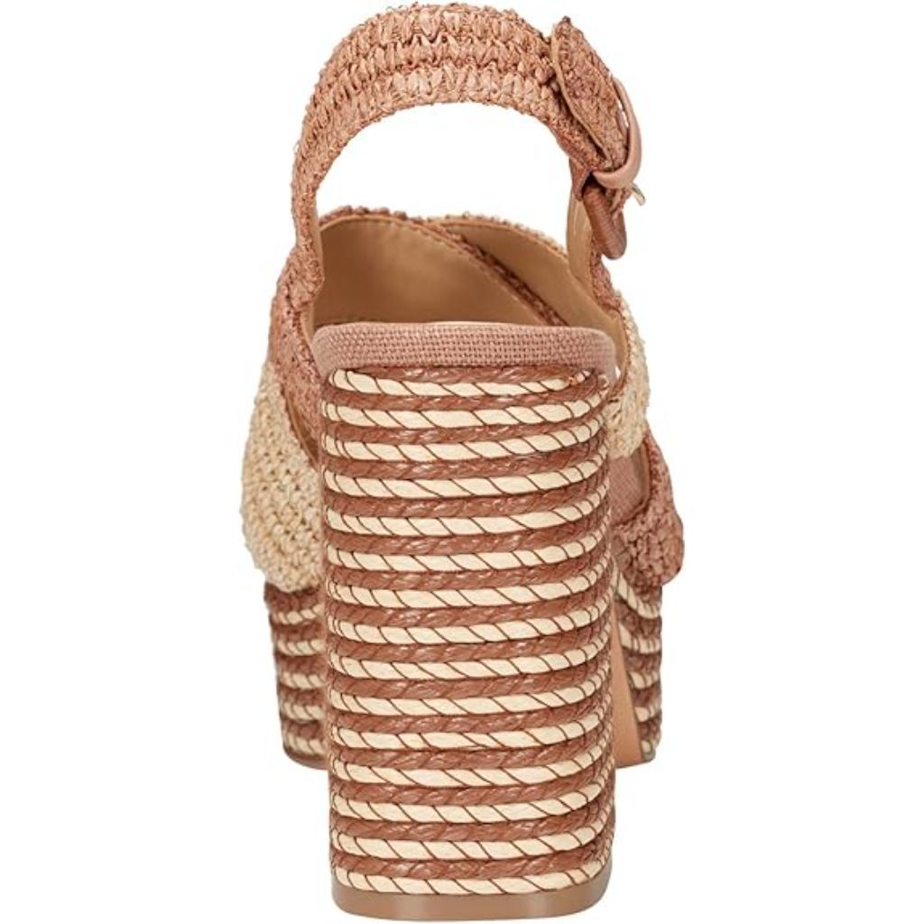 Marc Fisher LTD Women's Caddy Block Heel Sandals - Dark Tan/Natural, Size 6.5