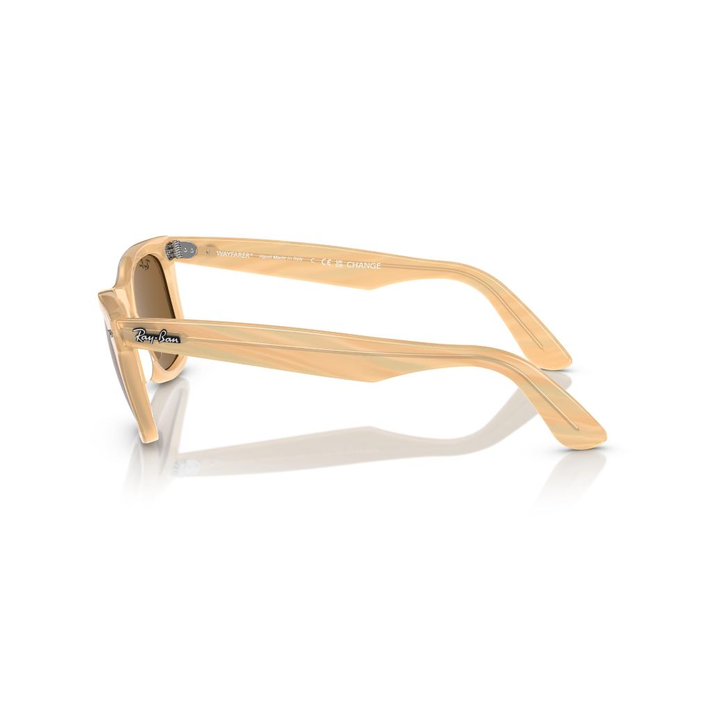 Ray-Ban RB2140F 3171 Original Wayfarer Photochromic Low Bridge Fit Sunglasses - Photochromic Striped Brown/Brown, 52 mm