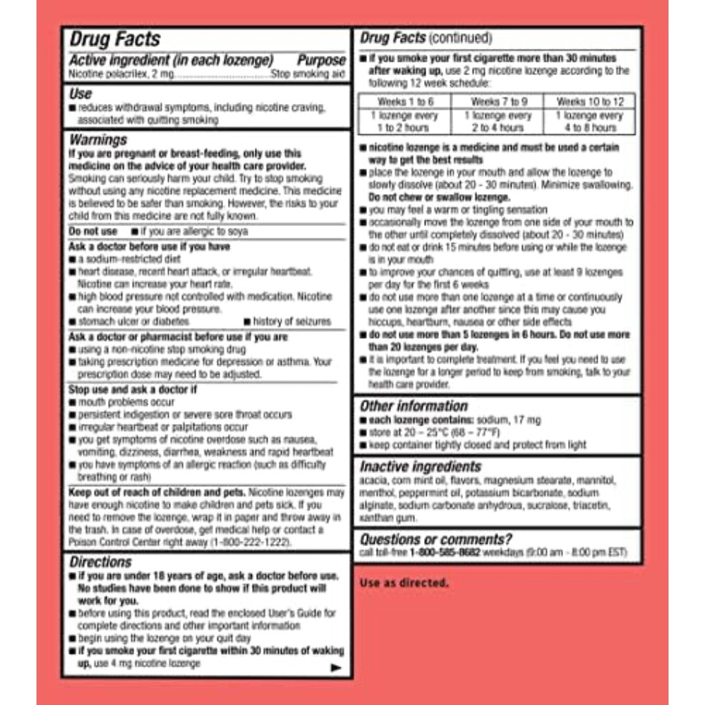 Habitrol Nicotine Lozenges - 2 mg, Mint Flavor, 72 Count