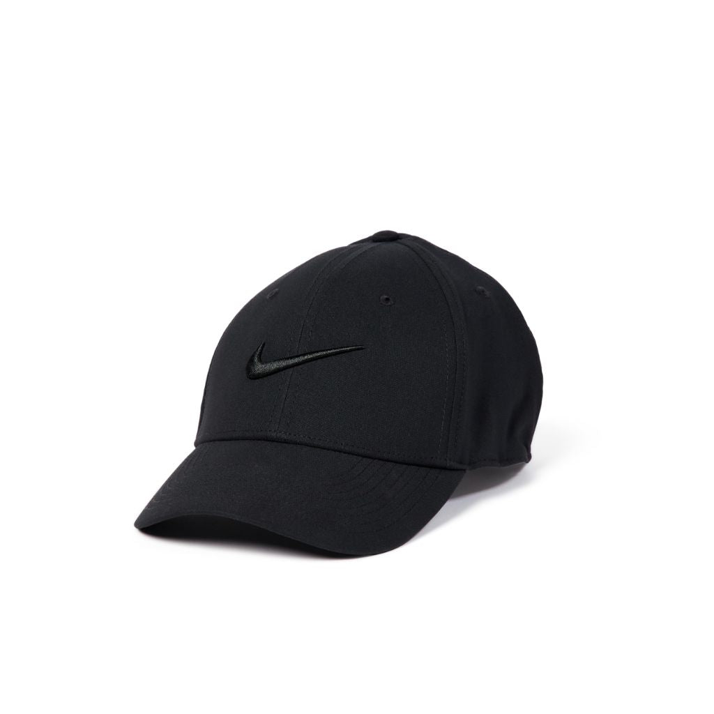 Nike Dri-Fit Club Structured Swoosh Cap, Black/Black, Small/Medium