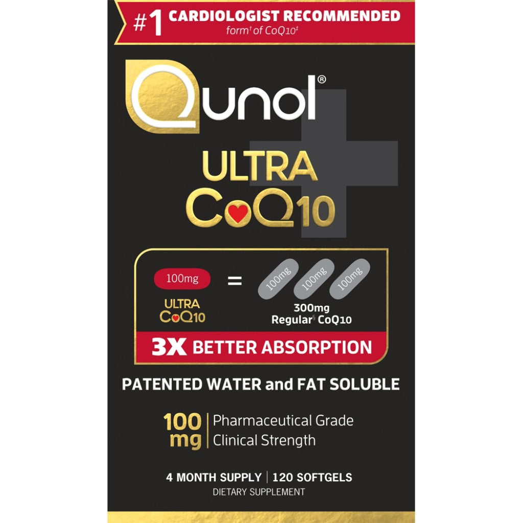 Qunol Ultra CoQ10 CoEnzyme Q10 for Heart Health and Energy Production Dietary Supplement Softgels  100 mg  120 Count