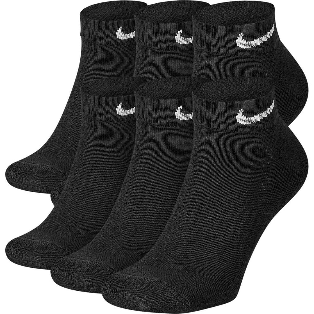 Nike Unisex Adult Everyday Cushion Ankle Socks (6 Pairs) - Black, Large