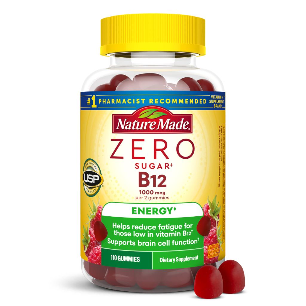 Nature Made Zero Sugar Energy Vitamin B12 Gummies 1000 mcg per Serving, 110 Sugar Free Gummies