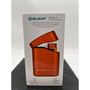 Olight Baton 4 Orange Premium Rechargeable Flashlight & Charging Case
