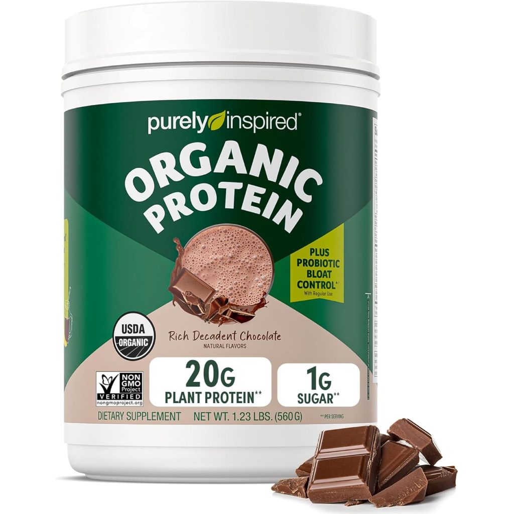 Purely Inspired Organic Protein Plant-Based Nutritional Shake Powder - Decadent Chocolate, 1.25lb.