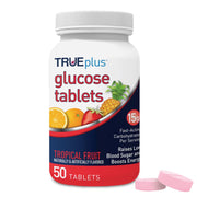 TRUEplus Glucose Tablets, Tropical Fruit Flavor, 15g |  50 Count