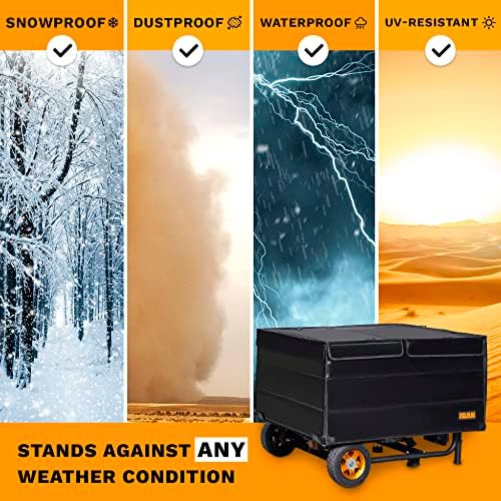 IGAN Generator Cover While Running for most 3500w-12000w Generators - Ultra Heavy Duty, Black