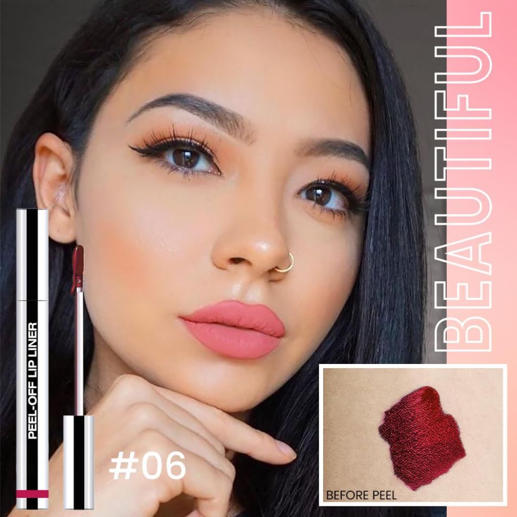 Peel Off Lip Liner/Lip Stain - 06 Pinkish Red Matte