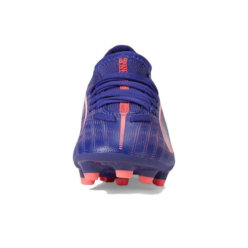 PUMA Kids Ultra Match Firm Ground/All Ground Soccer Cleats, Size 12 Little Kid, Lapis Lazuli/PUMA White/Sunset Glow