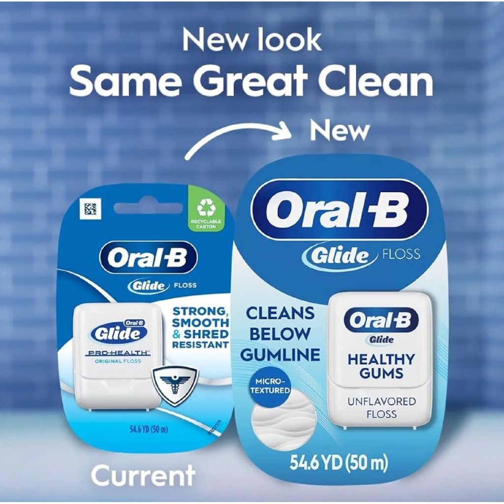 Oral B Glide Floss UNFLAVORED - 54.6YD