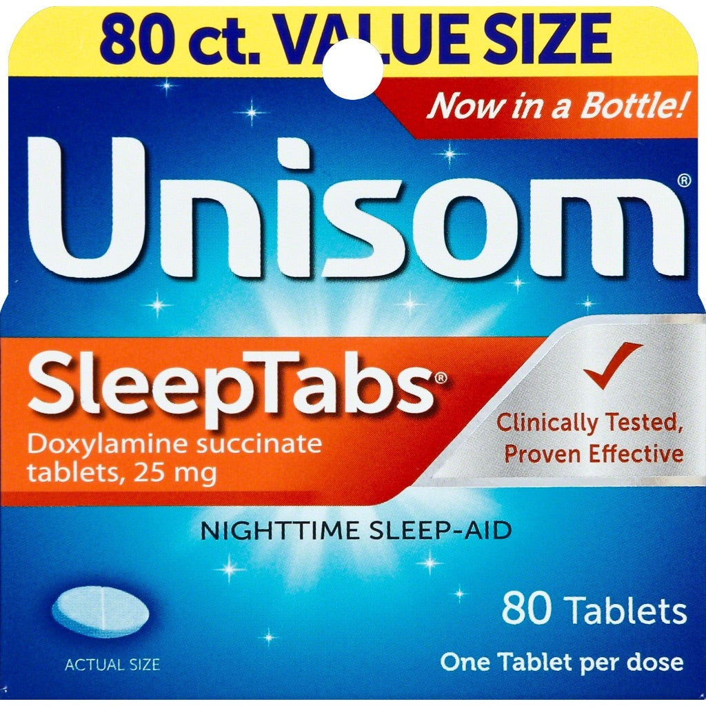 Unisom Sleeptabs Sleep-aid, Doxylamine Succinate, Tablets, 80 Ea