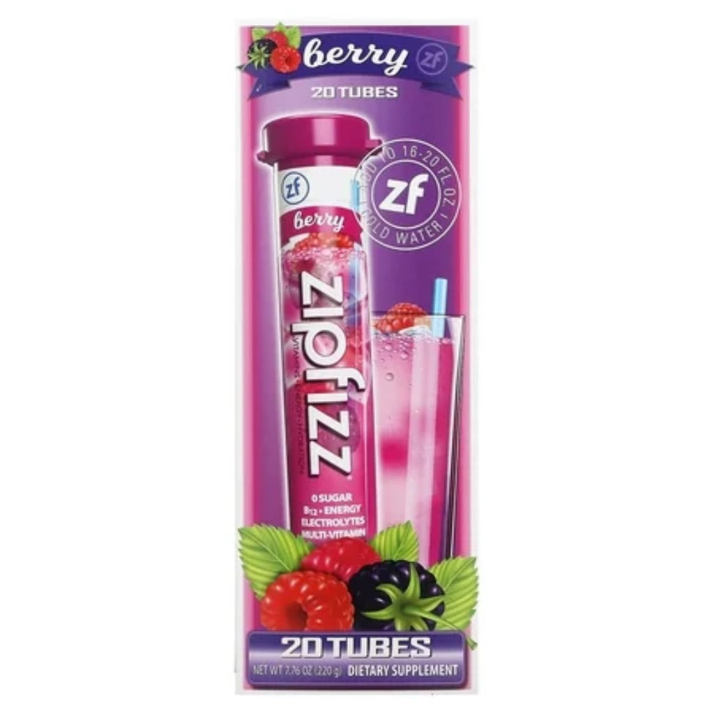 Zipfizz Healthy Energy Drink Mix with Vitamin B12 - Berry, 20 Tubes