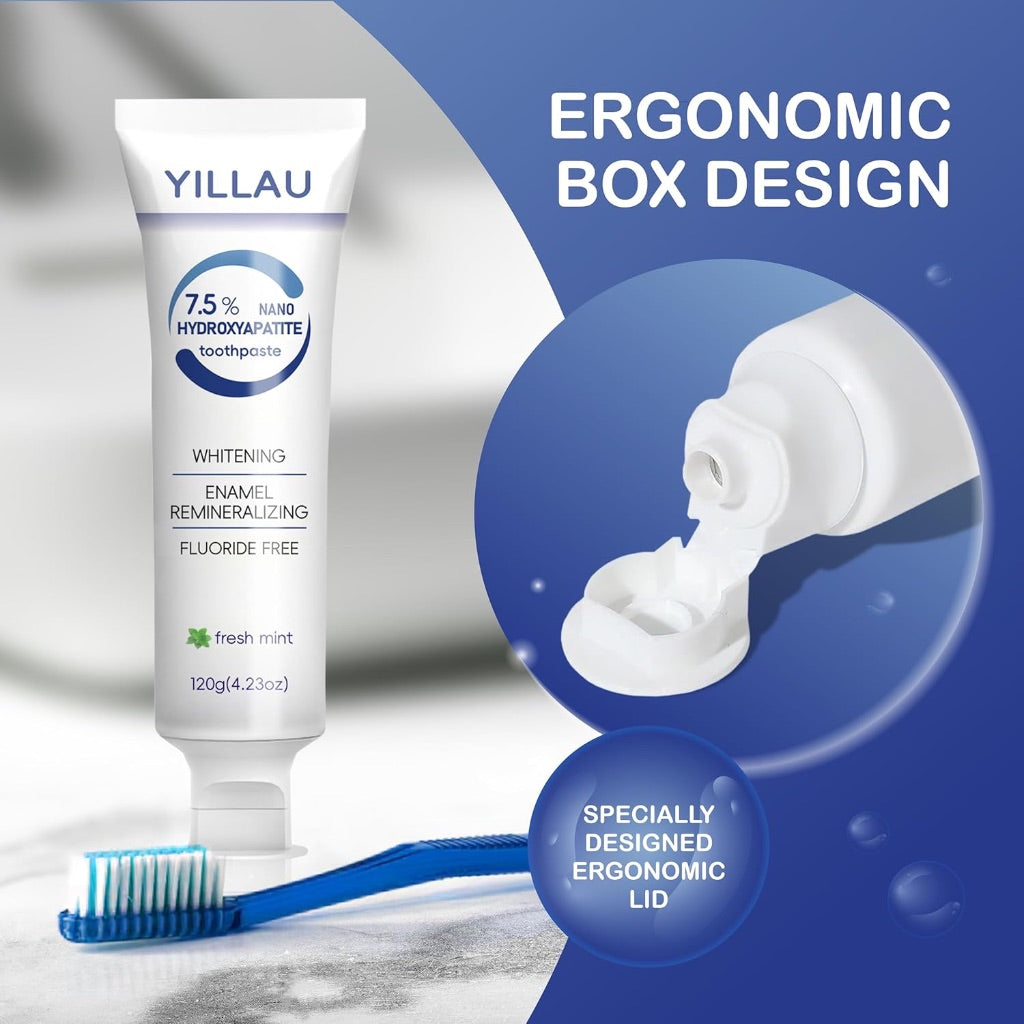 7.5% Nano Hydroxyapatite Whitening Toothpaste, Fluoride Free, for Sensitive Teeth - Mint, 4.23oz.