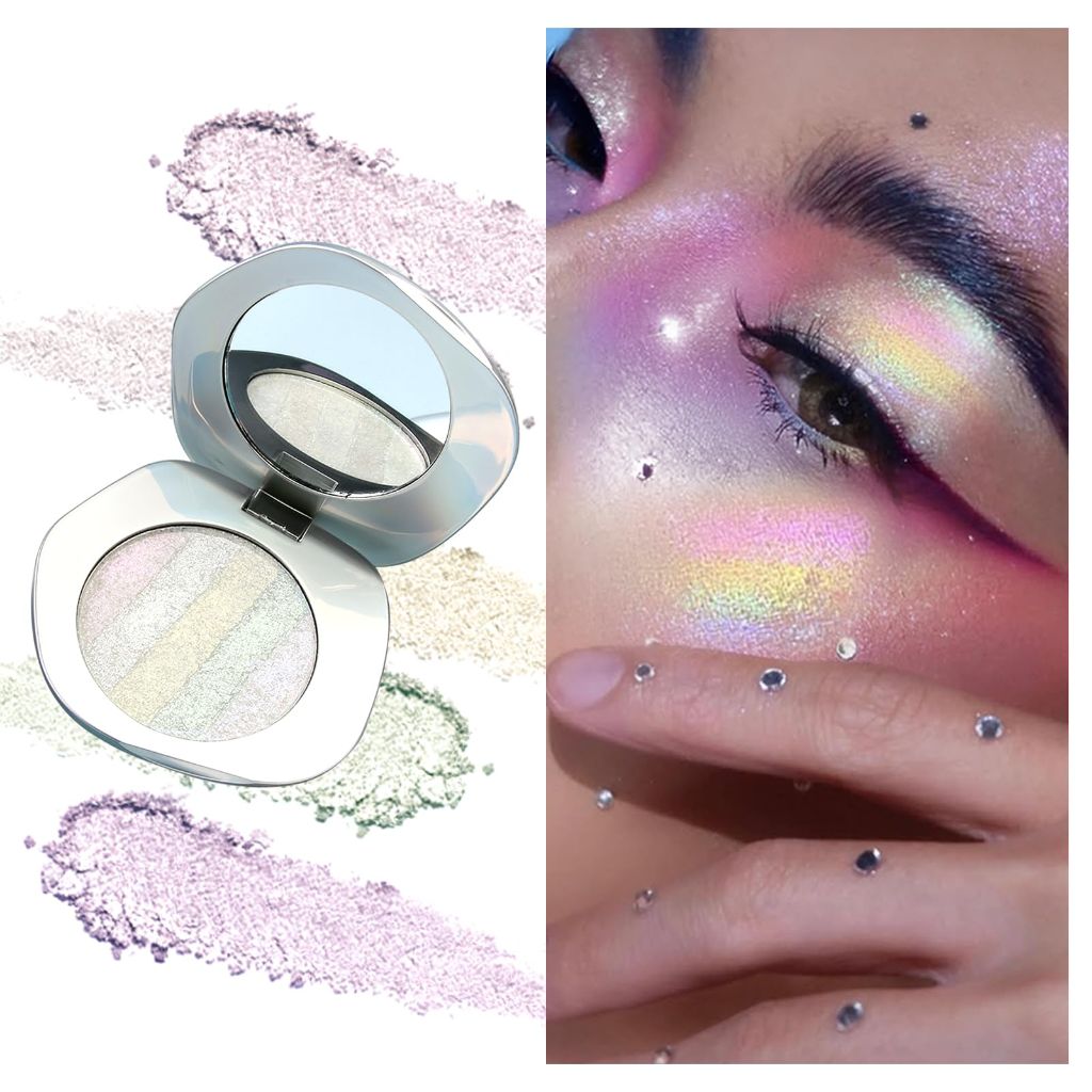 Face Highlighting Powder Glitter Eyeshadow Makeup Shimmer Palette
