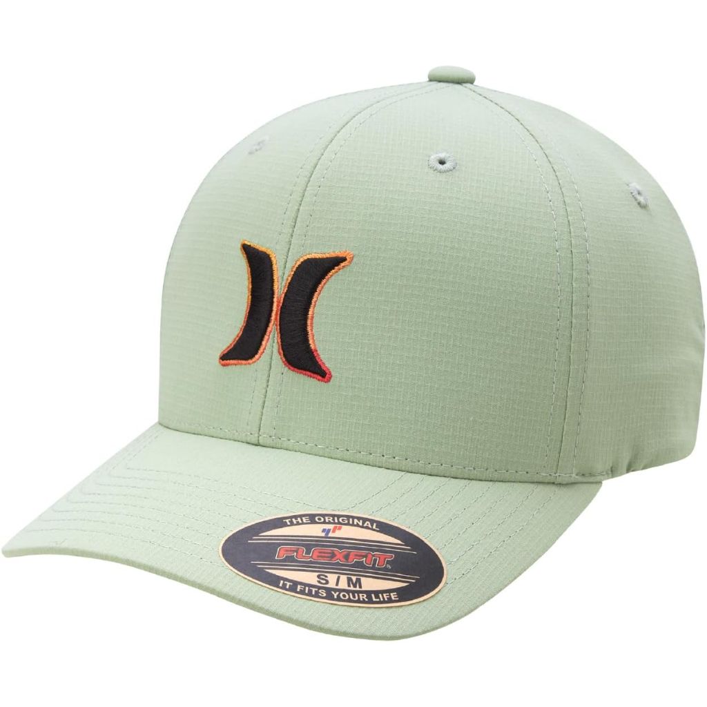 Hurley Men's Baseball Cap - Dana Point Cotton Ripstop Stretch Fitted Cap for Men with Gradient Embroidered Icon (Size: L/XL)