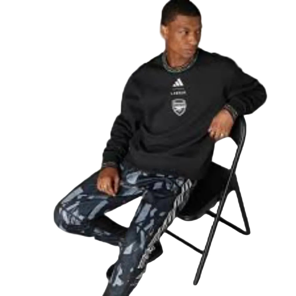 Adidas Men's Arsenal Seasonal Doubleknit Crew Sweatshirt, Black, XX-Large