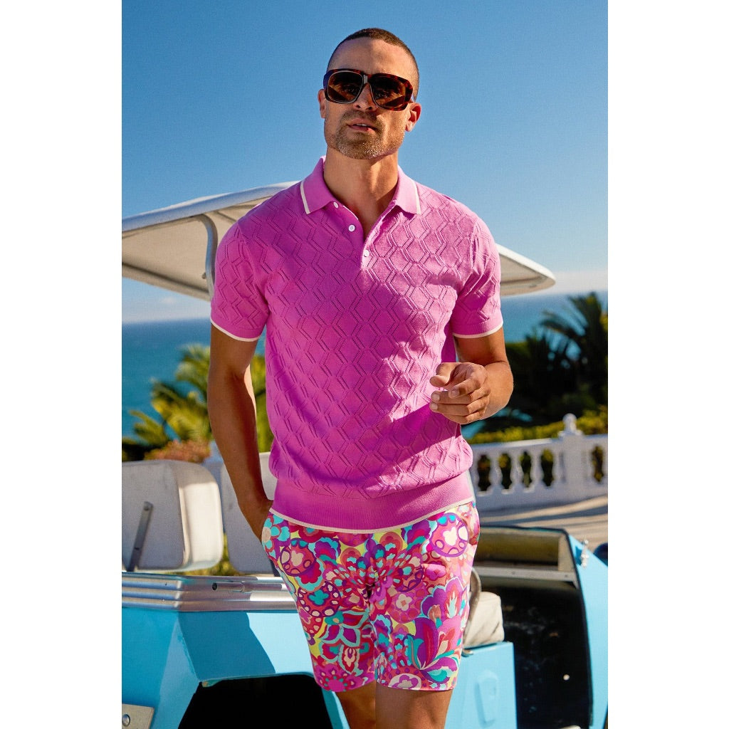 Mr Turk Ringold Short Sleeve Polo / Piazza Pink XS