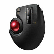 Elecom EX-G Pro Trackball Mouse, Wired, Wireless, Bluetooth, 3 Types Connection, Thumb Control, 8-Button Function, Ergonomic Design, 34 Smooth Red Ball,