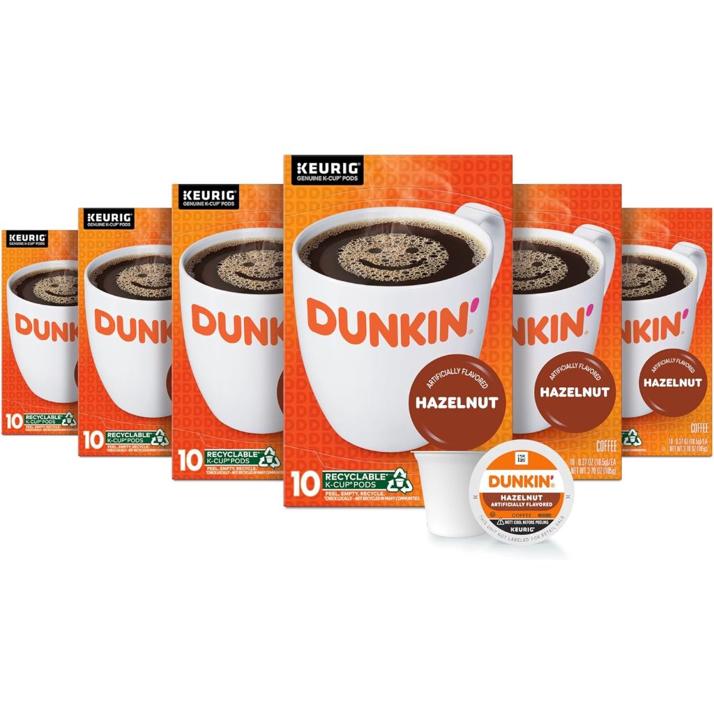 Dunkin' Hazelnut Medium Roast Keurig K-Cup Coffee Pods, 60ct