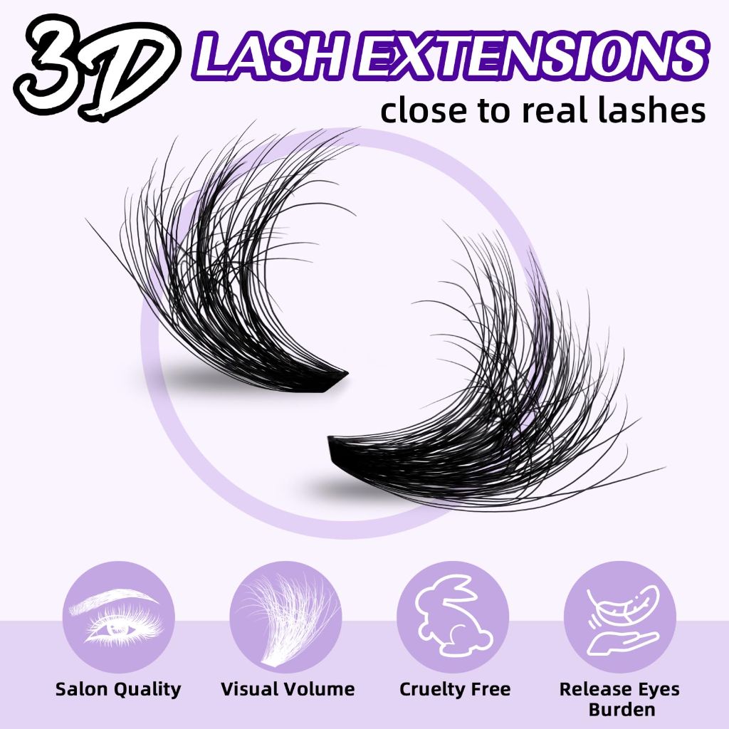 B&Qaugen Manga Lash Clusters DIY Individual Lashes 300 PCS)