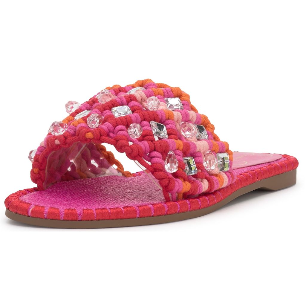 Jessica Simpson Brennara Braided Jewel Sandal, Bright Orchid, 6