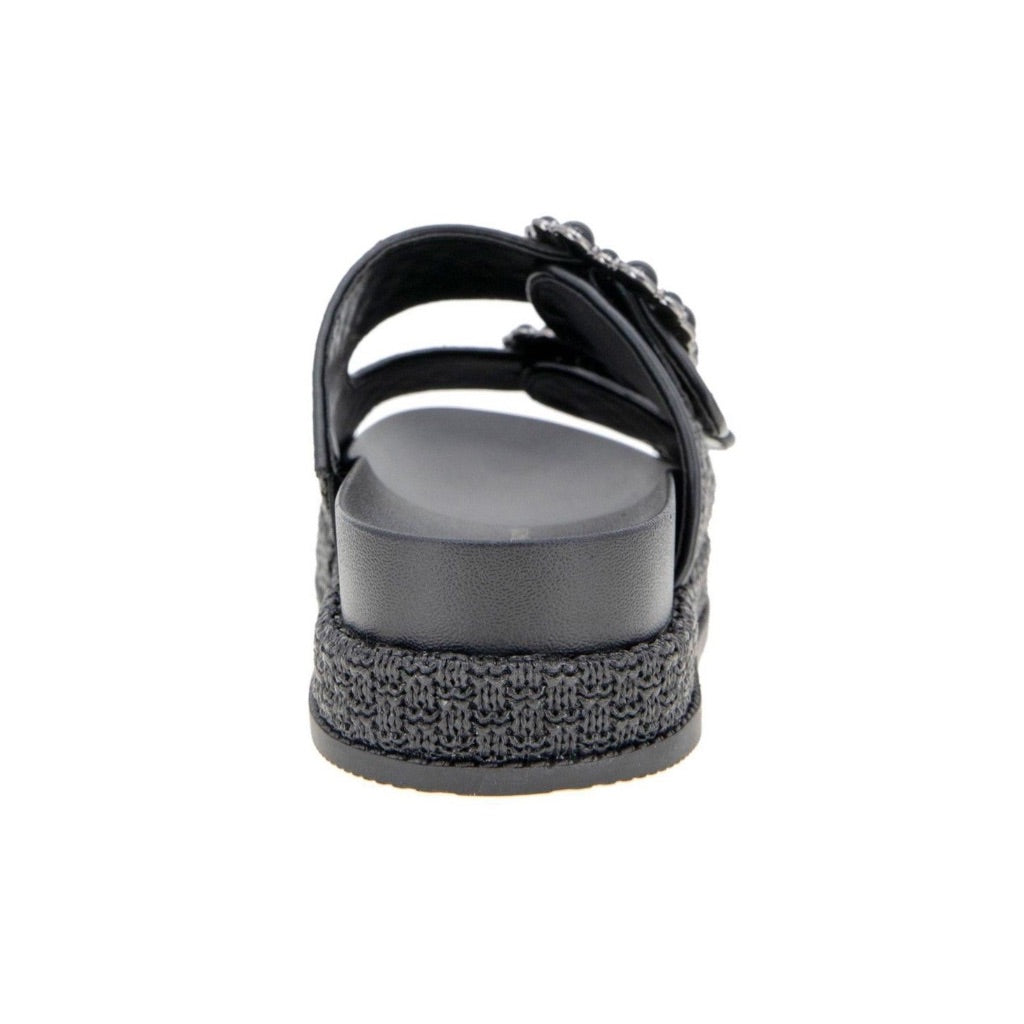 BCBGeneration Women's Bexxi Raffia Slide Sandal - Black, Size 11