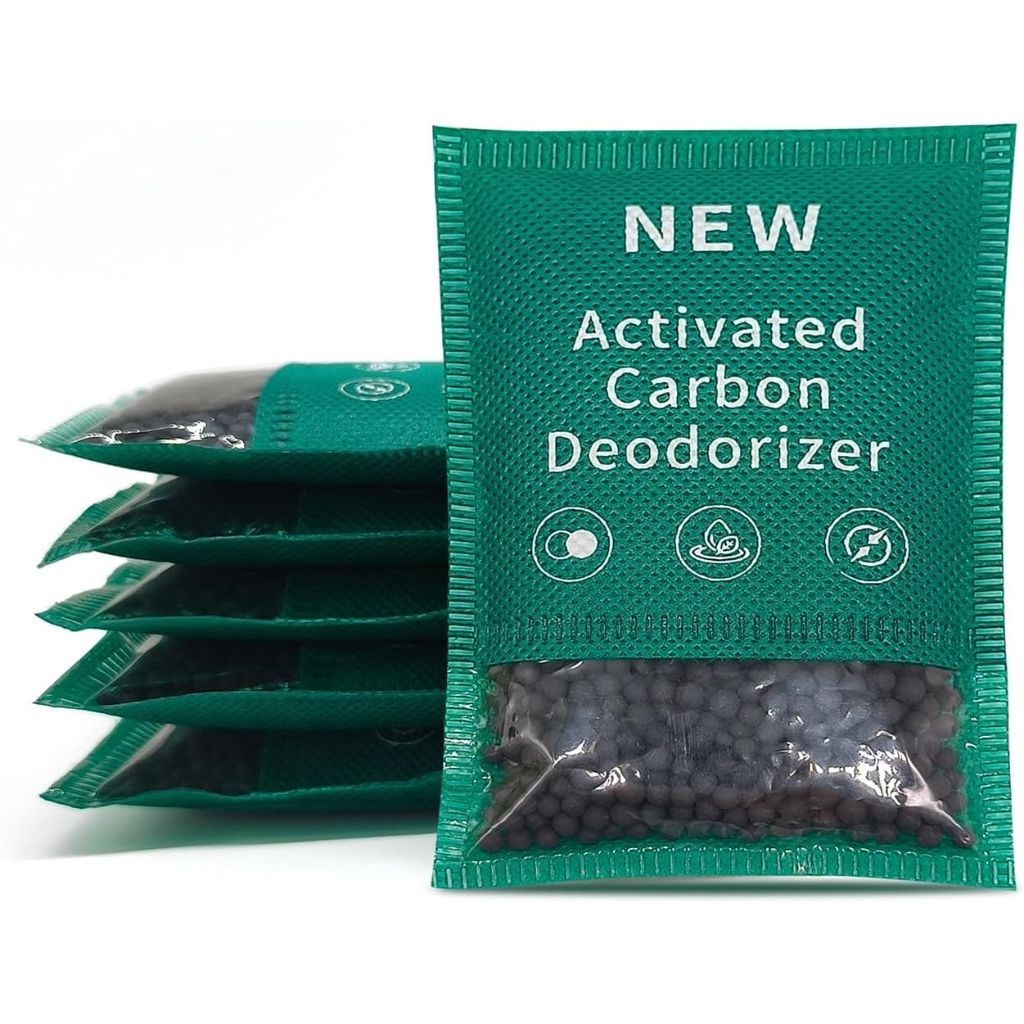 6 Pack New Type Activated Charcoal Odor Absorber,Refrigerator Deodorizer,Trash Can Deodorizer,Odor Eliminator for Home,Pet,Car,60g/Pack