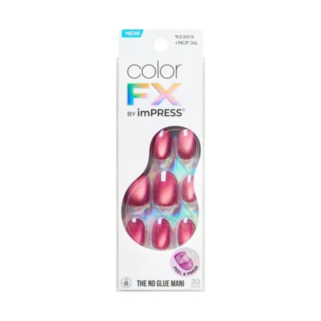 KISS imPRESS Color FX Short Oval Press-On Nails  Pink  30 Pieces