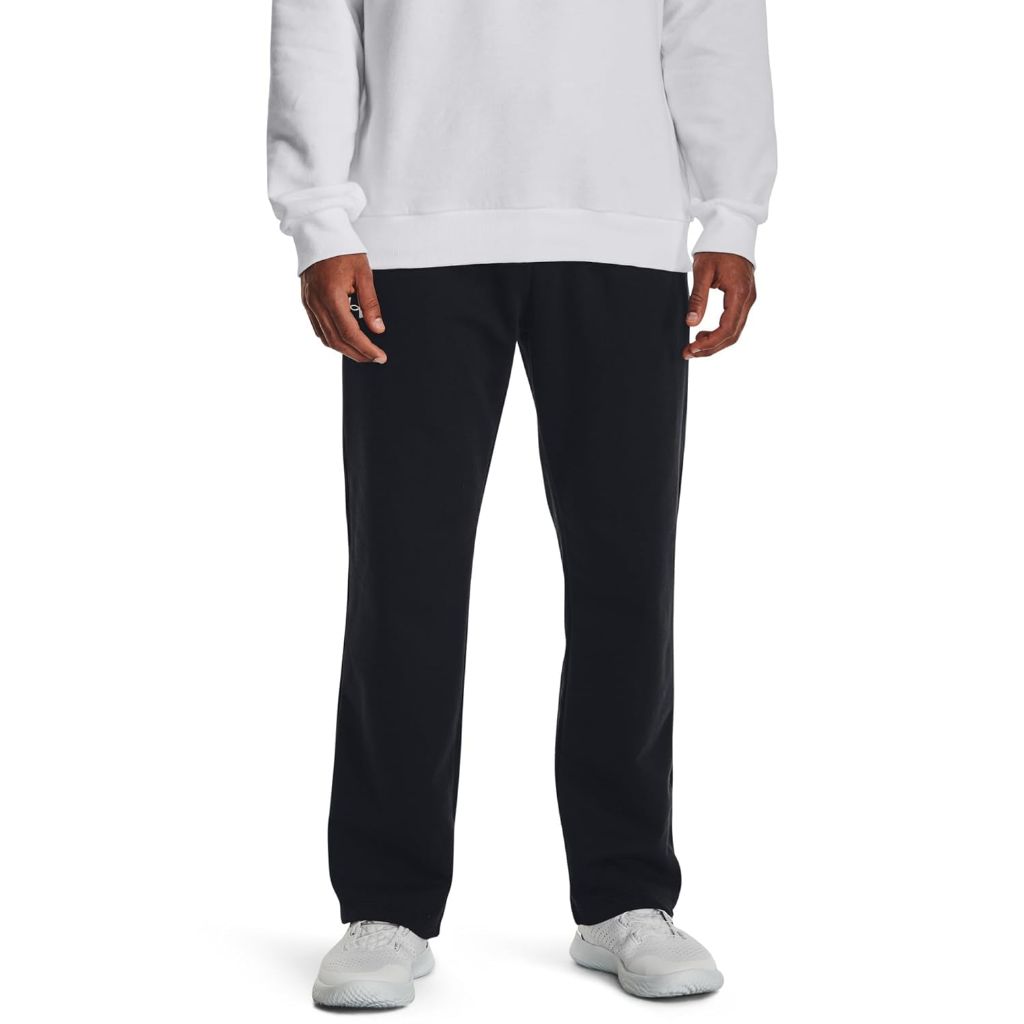 Under Armour Men's Rival Fleece Pants, Black/ White, XX-Large Tall