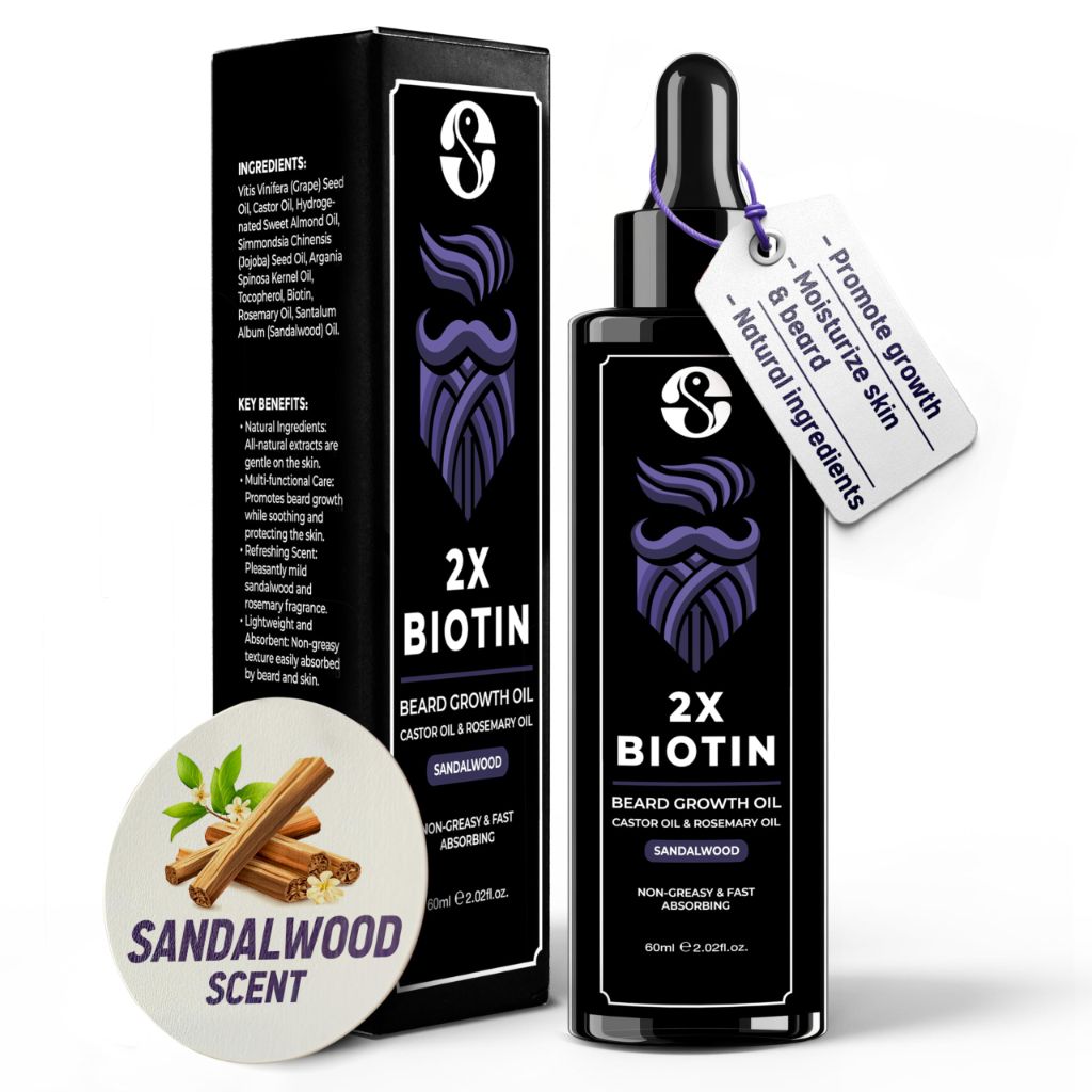 Biotin Concentration Beard Thickener & Softener - 2oz - Sandalwood Scent for Men