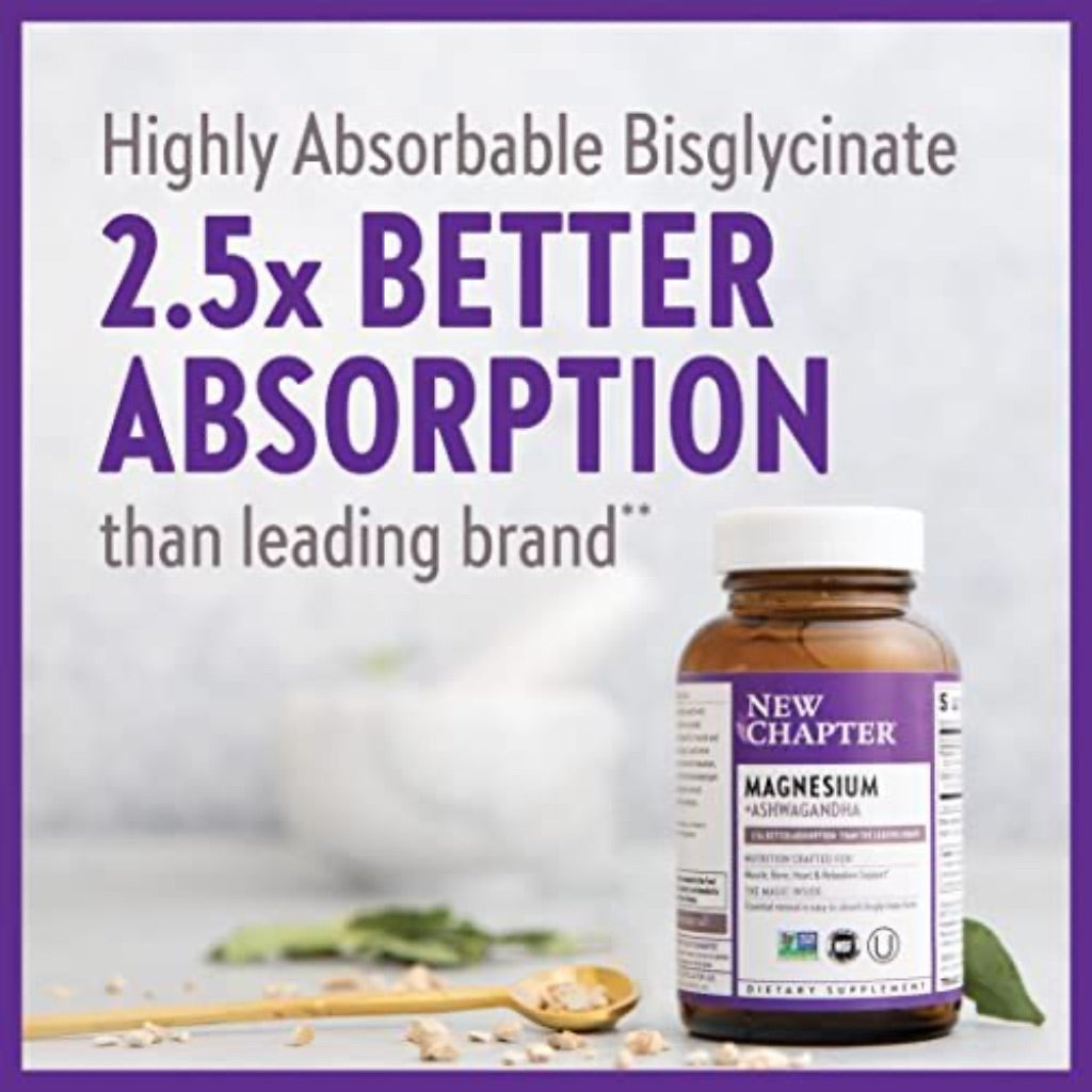 New Chapter, Magnesium + Ashwagandha, 90 Count