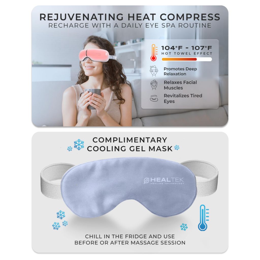 HEALTEK - Lumineye Premium Eye Massager with Heat & Cooling Gel Mask