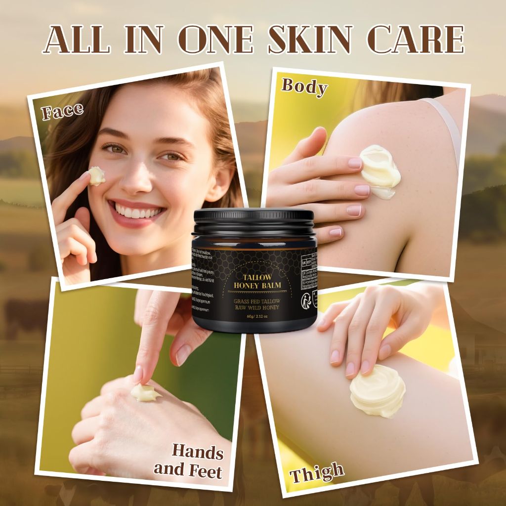 MEIDU Beef Tallow for Skin, Tallow and Honey Balm for Face - 2.12oz