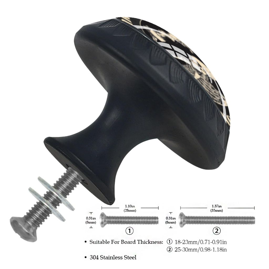 Artinhand 4 Pack -Funny Skull Coffee Because Murder is Wrong Kitchen Cabinet Knobs