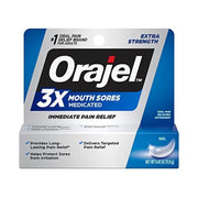 Orajel 3X Extra Strength Medicated Gel for Mouth Sores, 0.42oz Tube