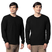 Fruit of The Loom Men's Eversoft Cotton T Shirts, Breathable & Moisture Wicking with Odor Control, Sizes S-4X, Long Sleeve-Black Ink