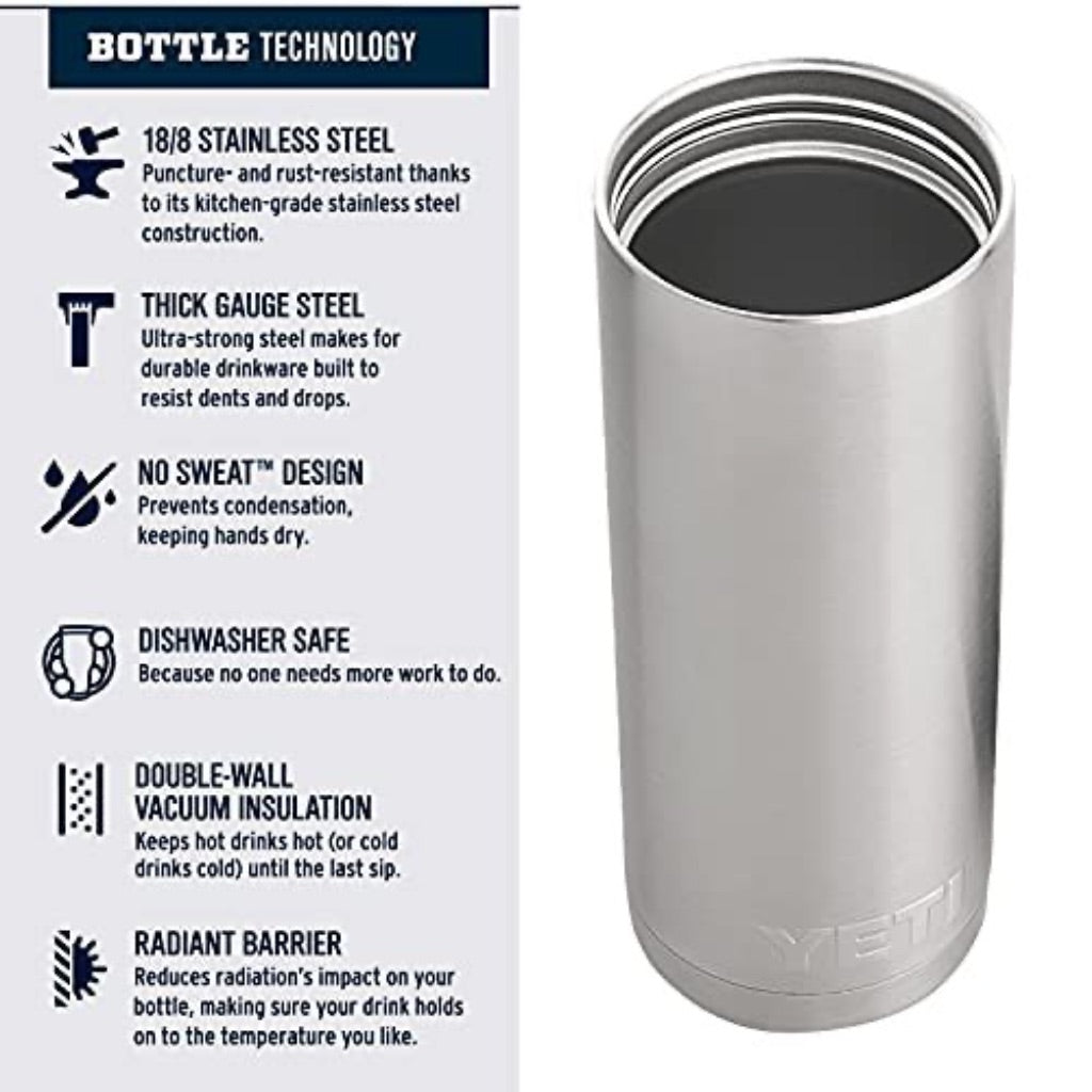Yeti Rambler 18oz Hotshot Bottle, Vacuum Insulated Stainless Steel - Black