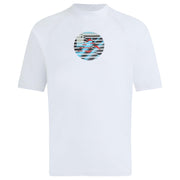 SZ 14/16 Kanu Surf Boys' Paradise UPF 50 Sun Protective Rashguard Swim Shirt, Hyper White