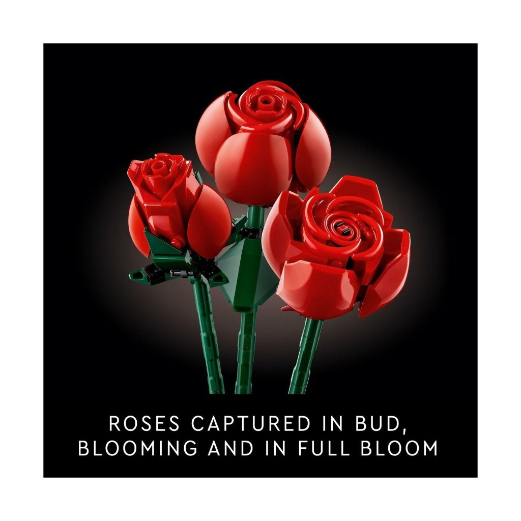 LEGO Icons Dozen Roses ABS Plastic Multicolor 822 Pc, 10328