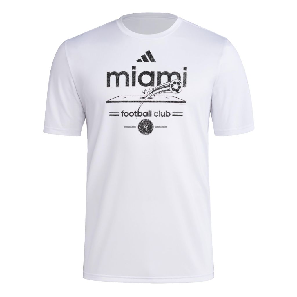 adidas Men's MLS Soccer Pre-Game Short Sleeve T-Shirt - Inter Miami CF, White (XS)
