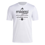 adidas Men's MLS Soccer Pre-Game Short Sleeve T-Shirt - Inter Miami CF, White (XS)