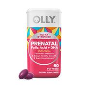 OLLY Ultra Strength Prenatal Multivitamin Softgels, Supports Healthy Growth, (60 Softgels)