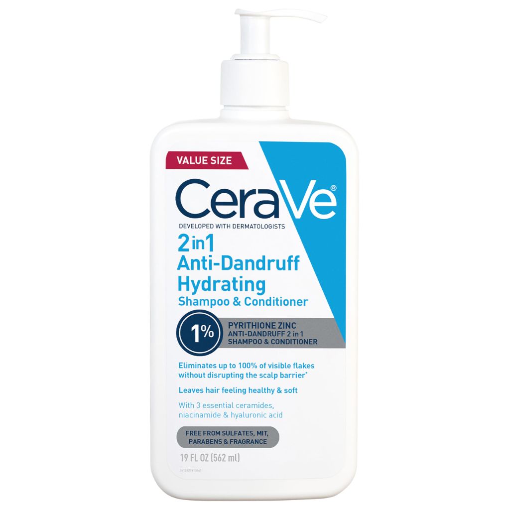 CeraVe Anti-Dandruff 2-in-1 Shampoo + Conditioner - 19 Fl Oz: No Fragrance Added, Hypoallergenic, Dye-Free, Daily Use