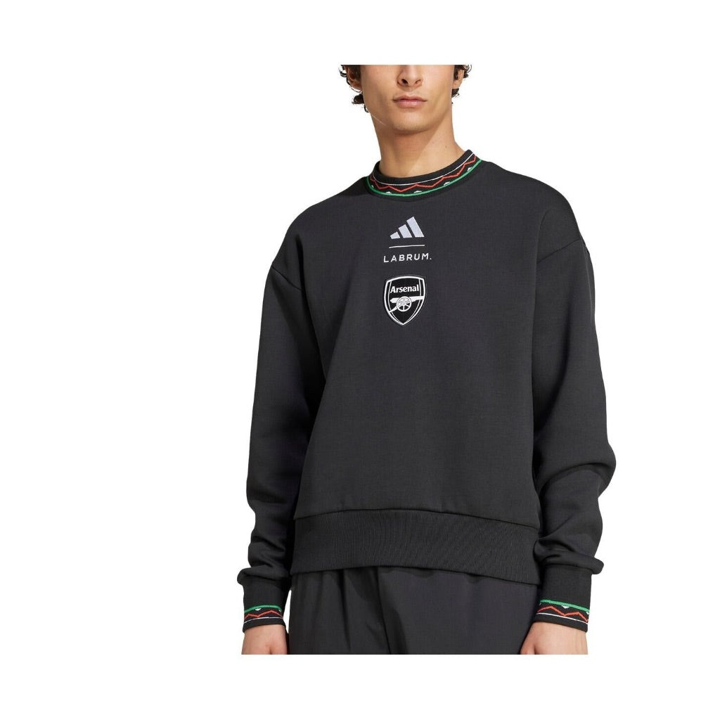 Men's Arsenal adidas X Labrum London 2024/25 Seasonal Pullover Sweatshirt, Black, Large