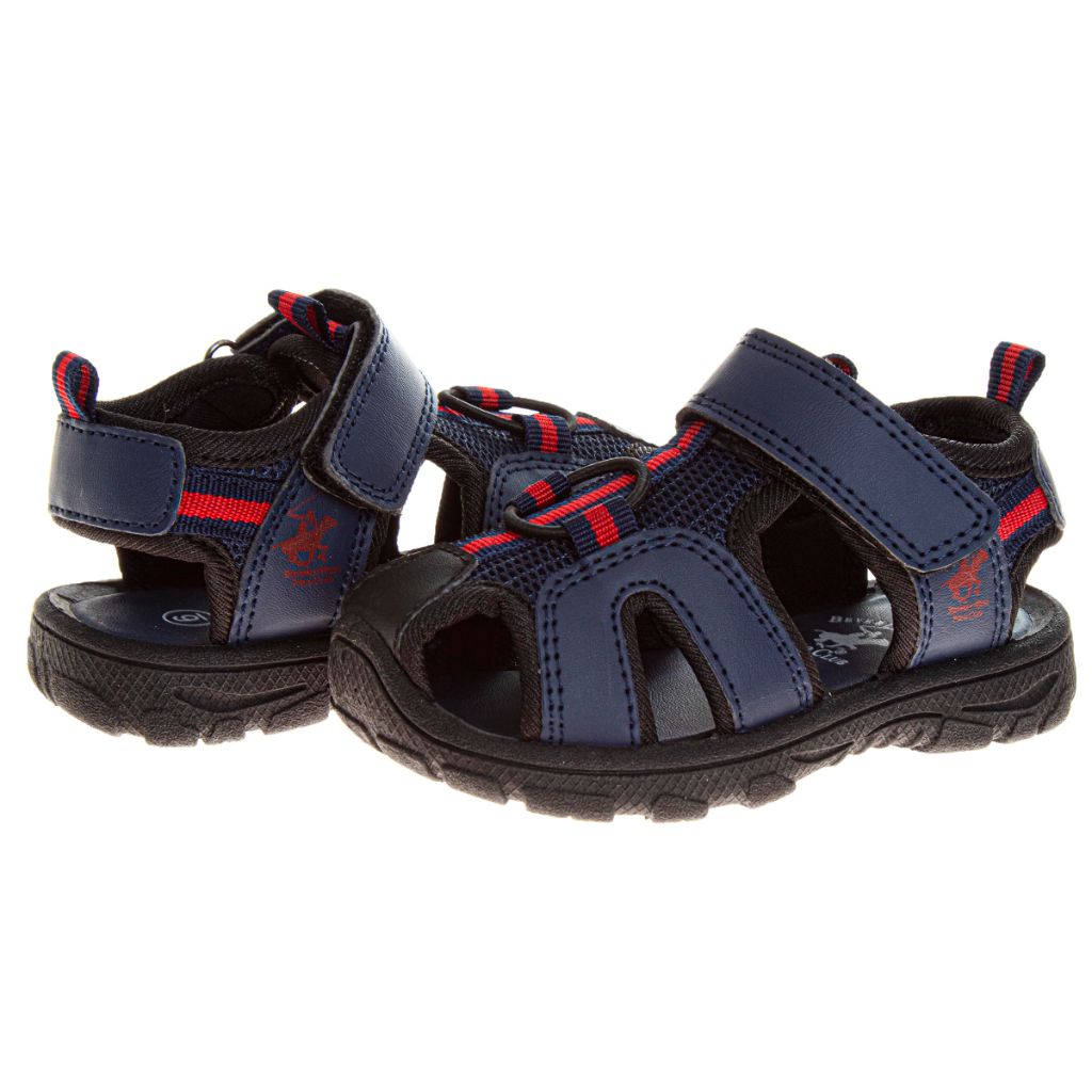 Beverly Hills Polo Club Boy's Athletic Active Close Toe Sport Sandals - Navy, Size 11 Little Kid